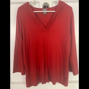 🦩🦩 Ann Taylor Blouse V-Neckline with Pleats- XL